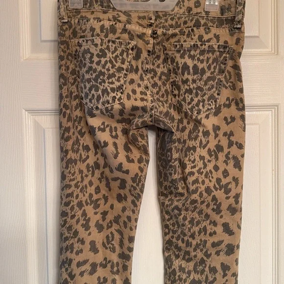 Current/Elliott Ankle Cropped Jeans Leopard Print Fall Autumn celebrity style - Picture 11 of 12